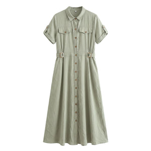 Utility Shirt Maxi Dress WHD0605099-S-260397