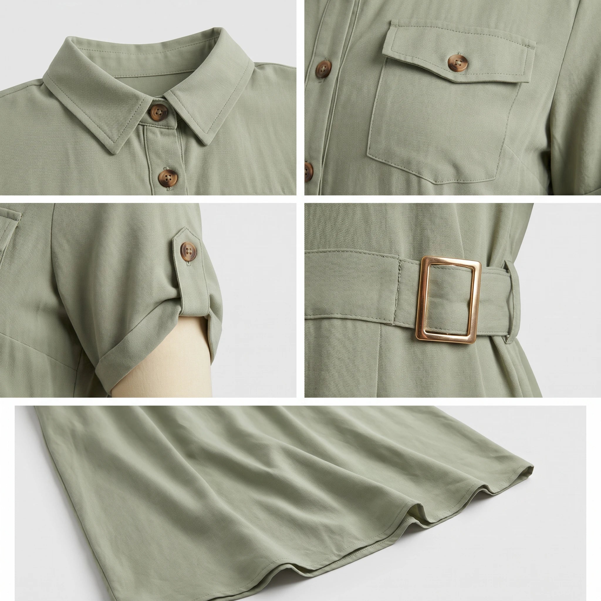 Utility Shirt Maxi Dress WHD0605099-S-260397
