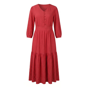 Tie Waist Red Maxi Dress WHD0605101-S-260395