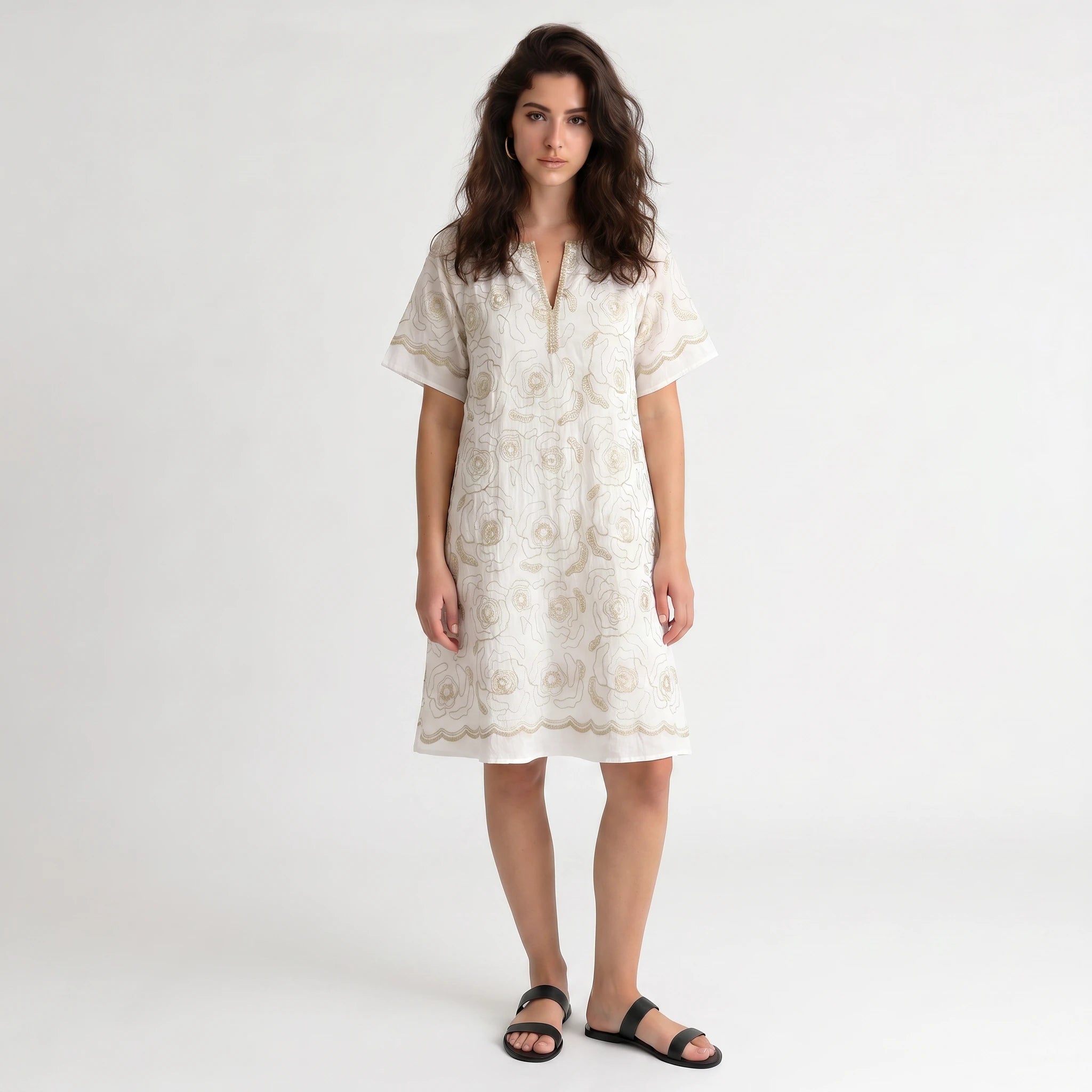 Embroidered Resort Midi Dress WHD0605102-S-251044