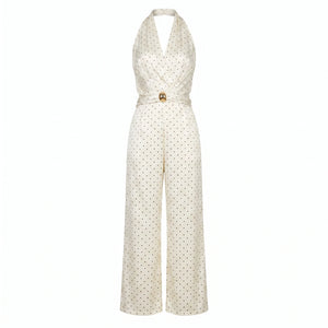 Polka Dot Halter Jumpsuit WHD0605104-S-250946