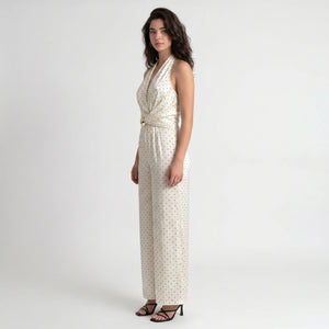 Polka Dot Halter Jumpsuit WHD0605104-S-250946