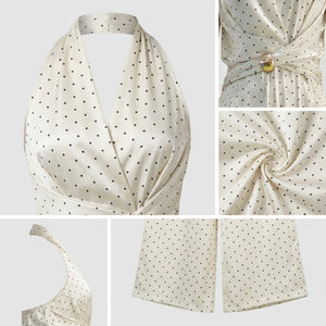 Polka Dot Halter Jumpsuit WHD0605104-S-250946