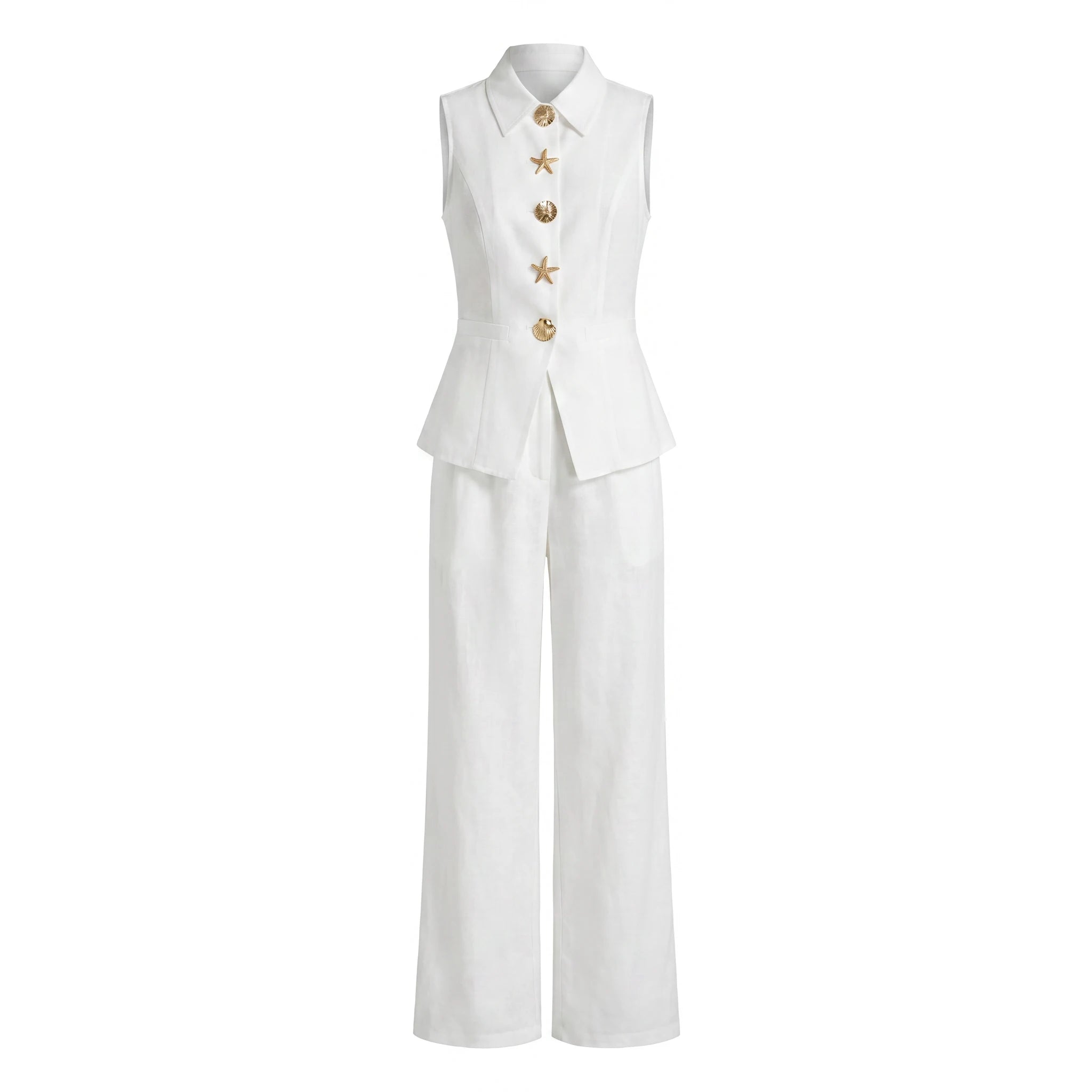 Shell Detail Vest Set WHD0605106-S-2603117