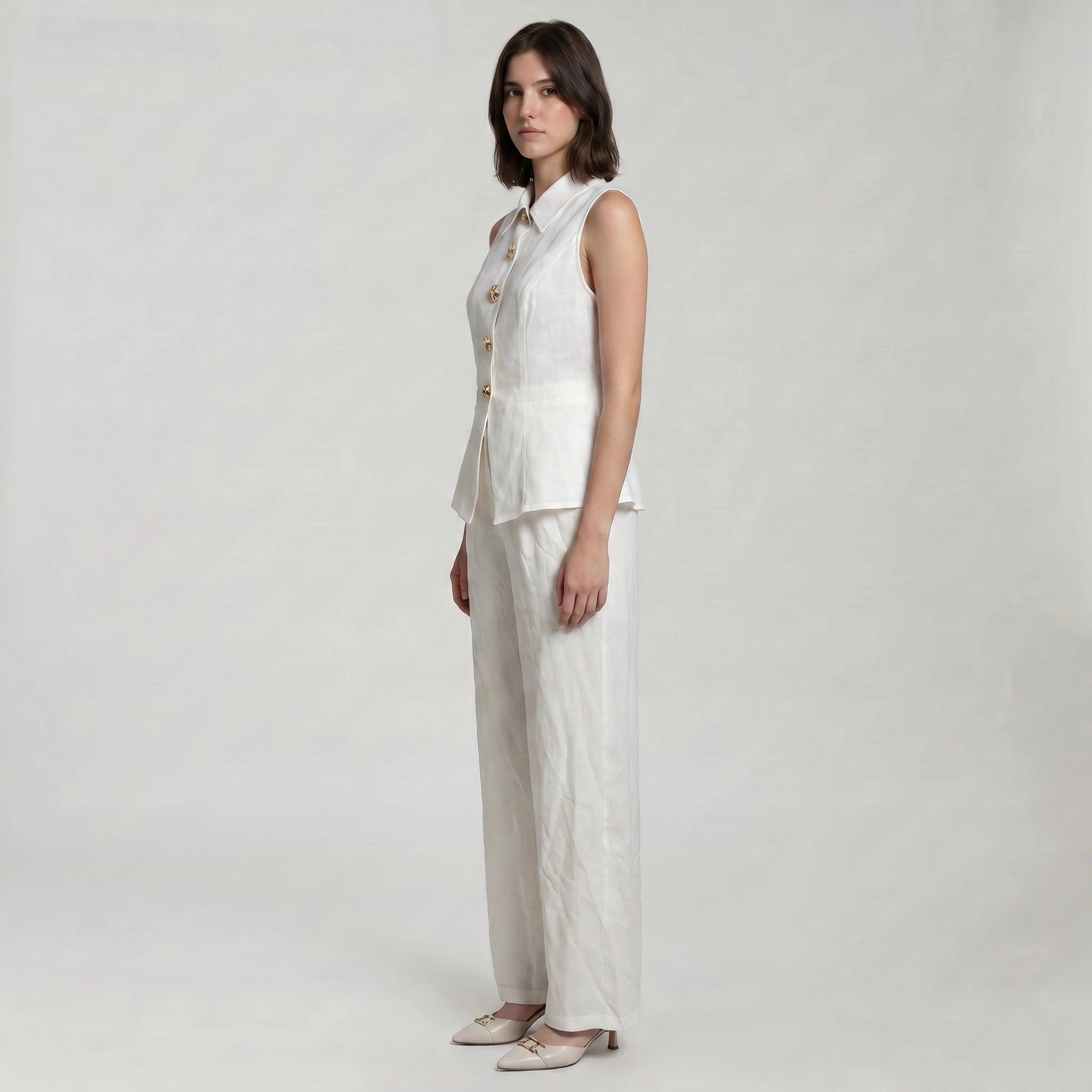 Shell Detail Vest Set WHD0605106-S-2603117