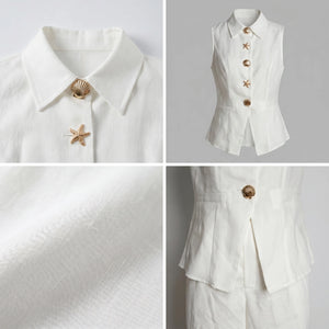 Shell Detail Vest Set WHD0605106-S-2603117
