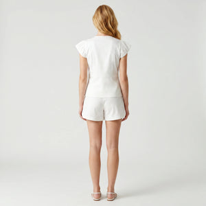 Pleated Sleeve Shorts Set WHD0605107-S-2505151