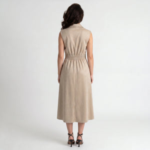 Buckle Waist Sleeveless Midi Dress WHD0605108-S-260152