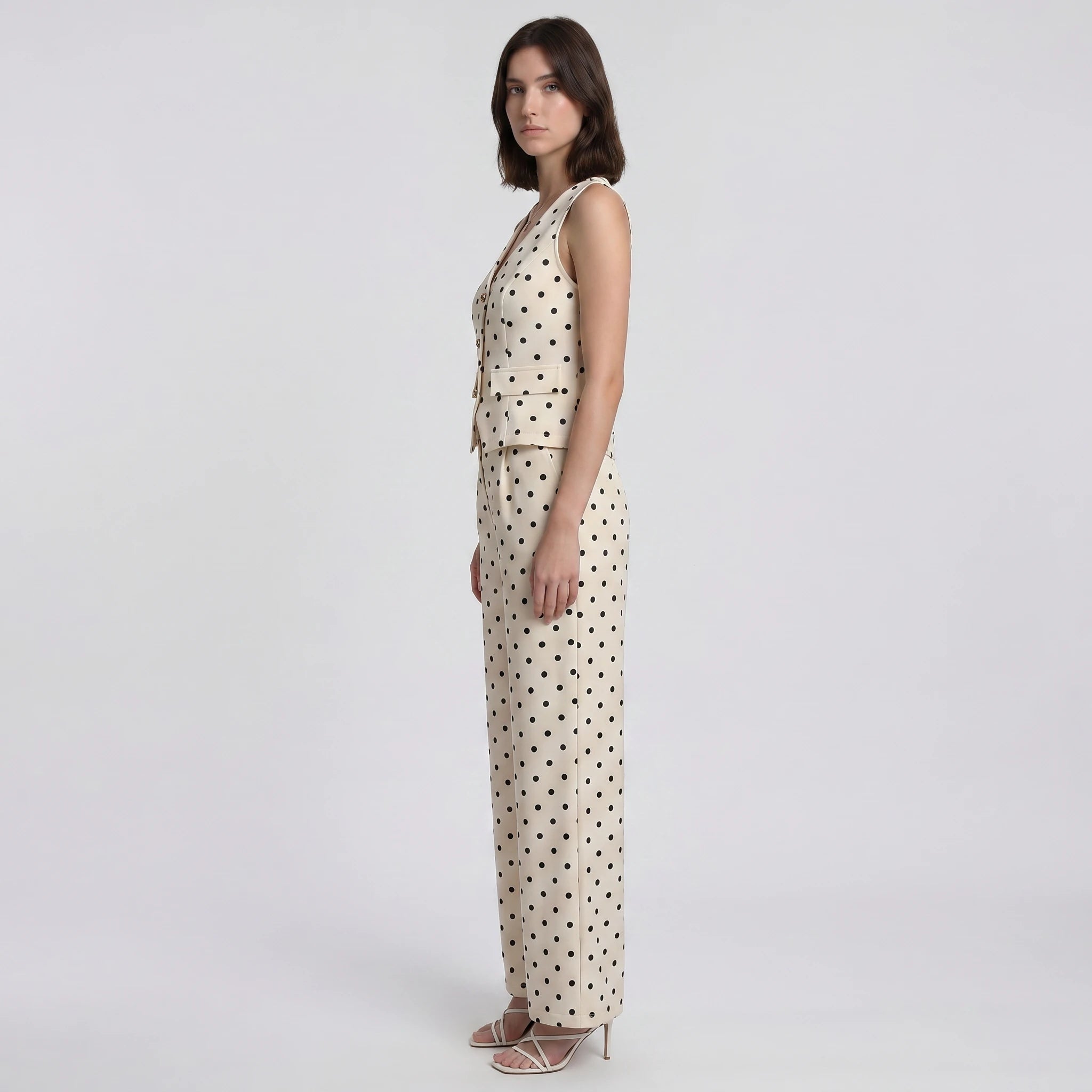 Polka Dot Vest Pants Set WHD0605109-S-260402