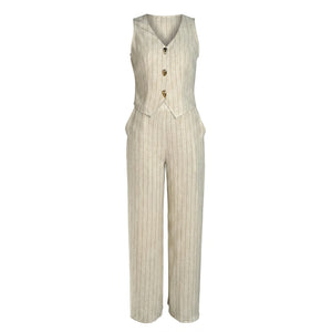 Pinstripe Vest Pants Set WHD0605111--250840