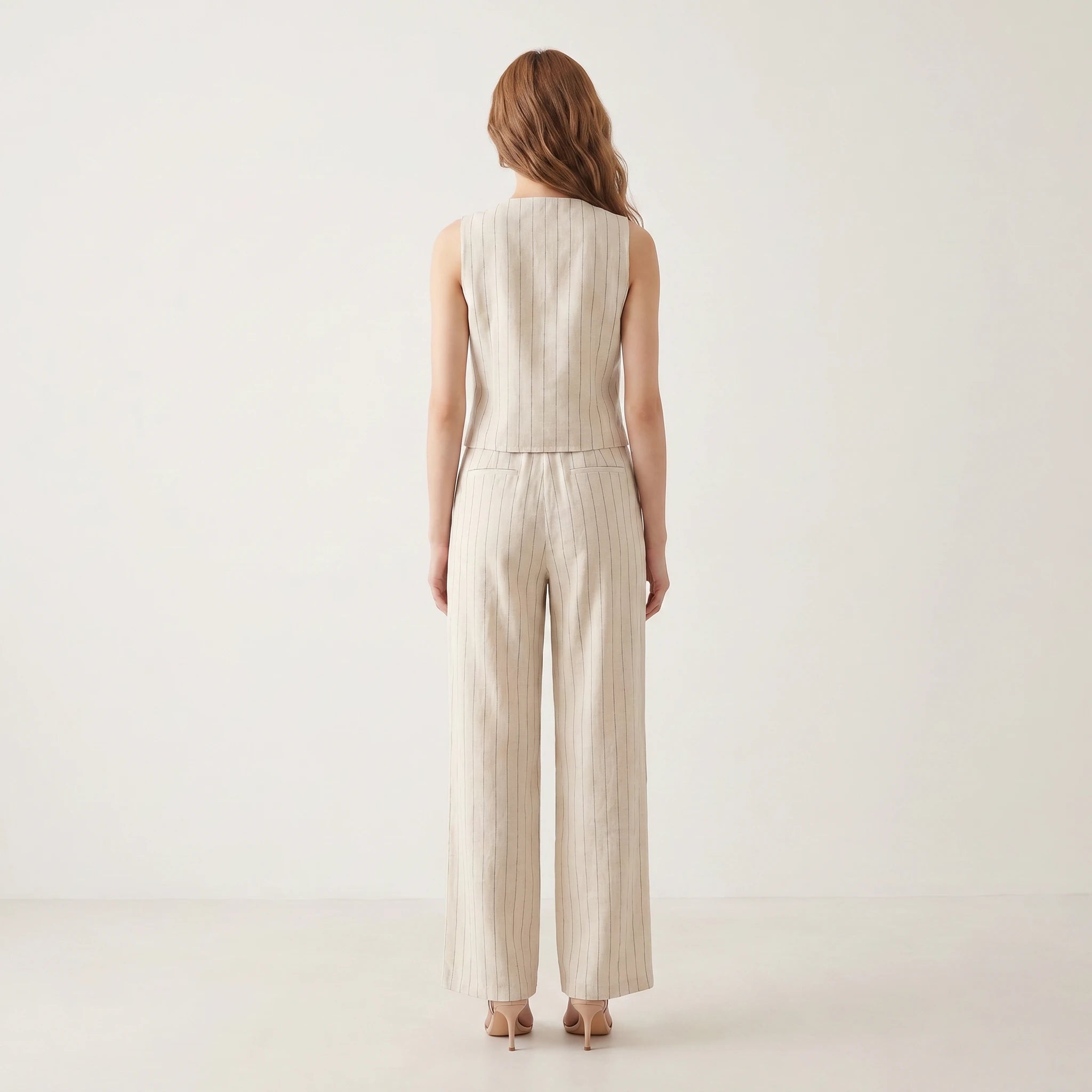 Pinstripe Vest Pants Set WHD0605111--250840