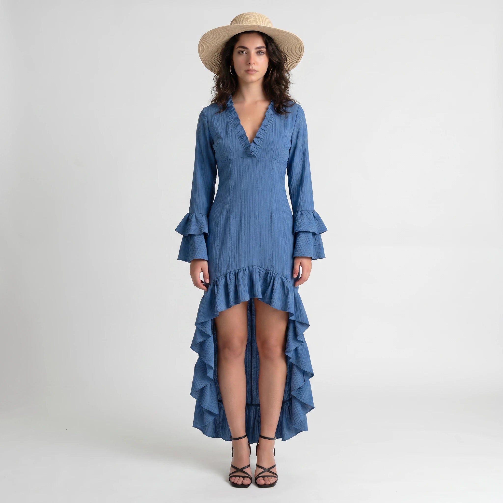 Ruffle High Low Dress WHD0605112-CJ-251201