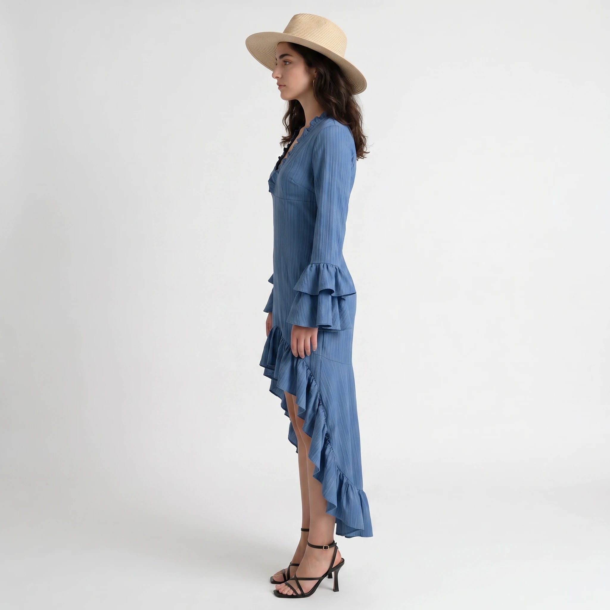 Ruffle High Low Dress WHD0605112-CJ-251201