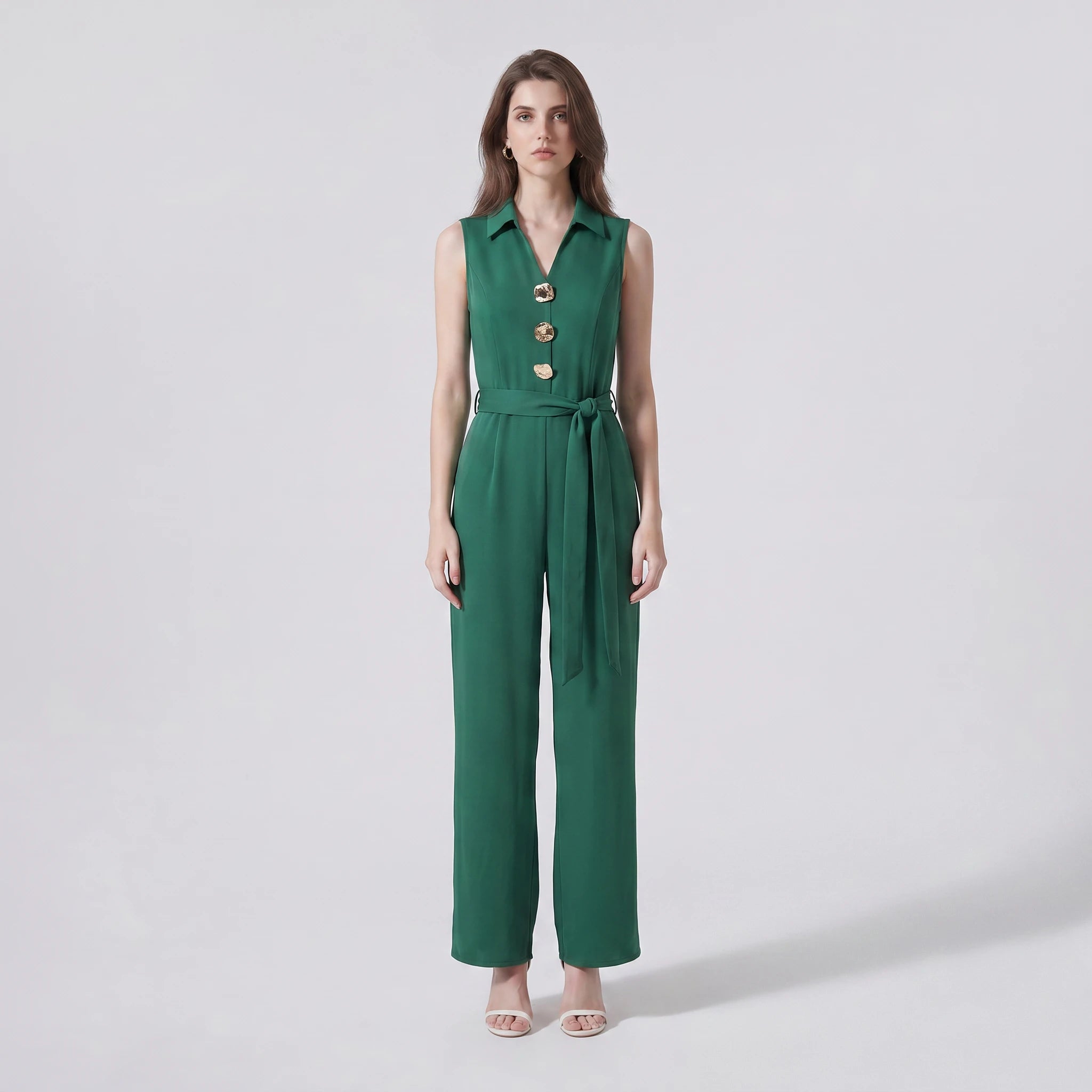 Belted Wide Leg Jumpsuit WHD0605113-S-2603162
