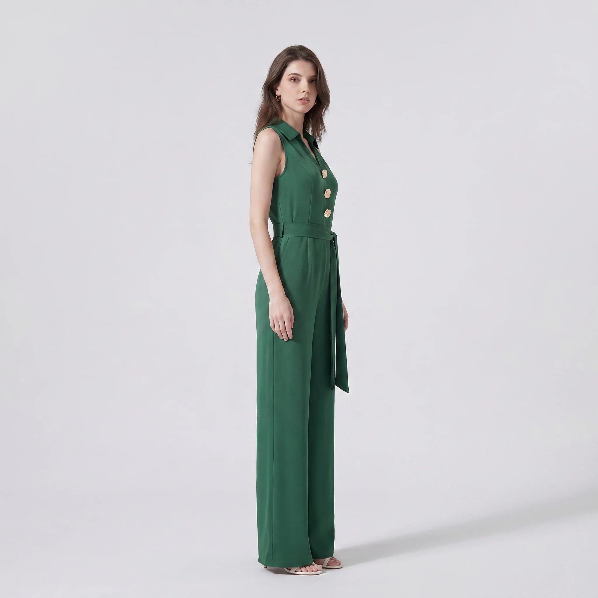 Belted Wide Leg Jumpsuit WHD0605113-S-2603162