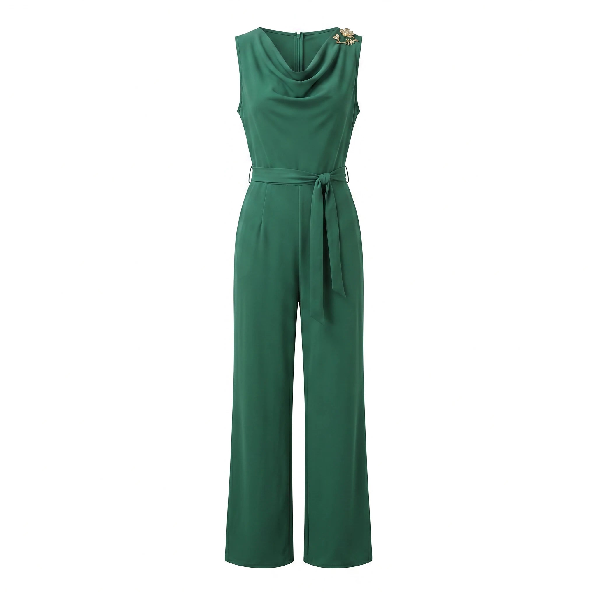 Draped Belted Wide Leg Jumpsuit WHD0605115-S-2603160