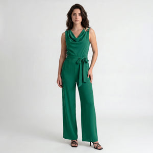 Draped Belted Wide Leg Jumpsuit WHD0605115-S-2603160