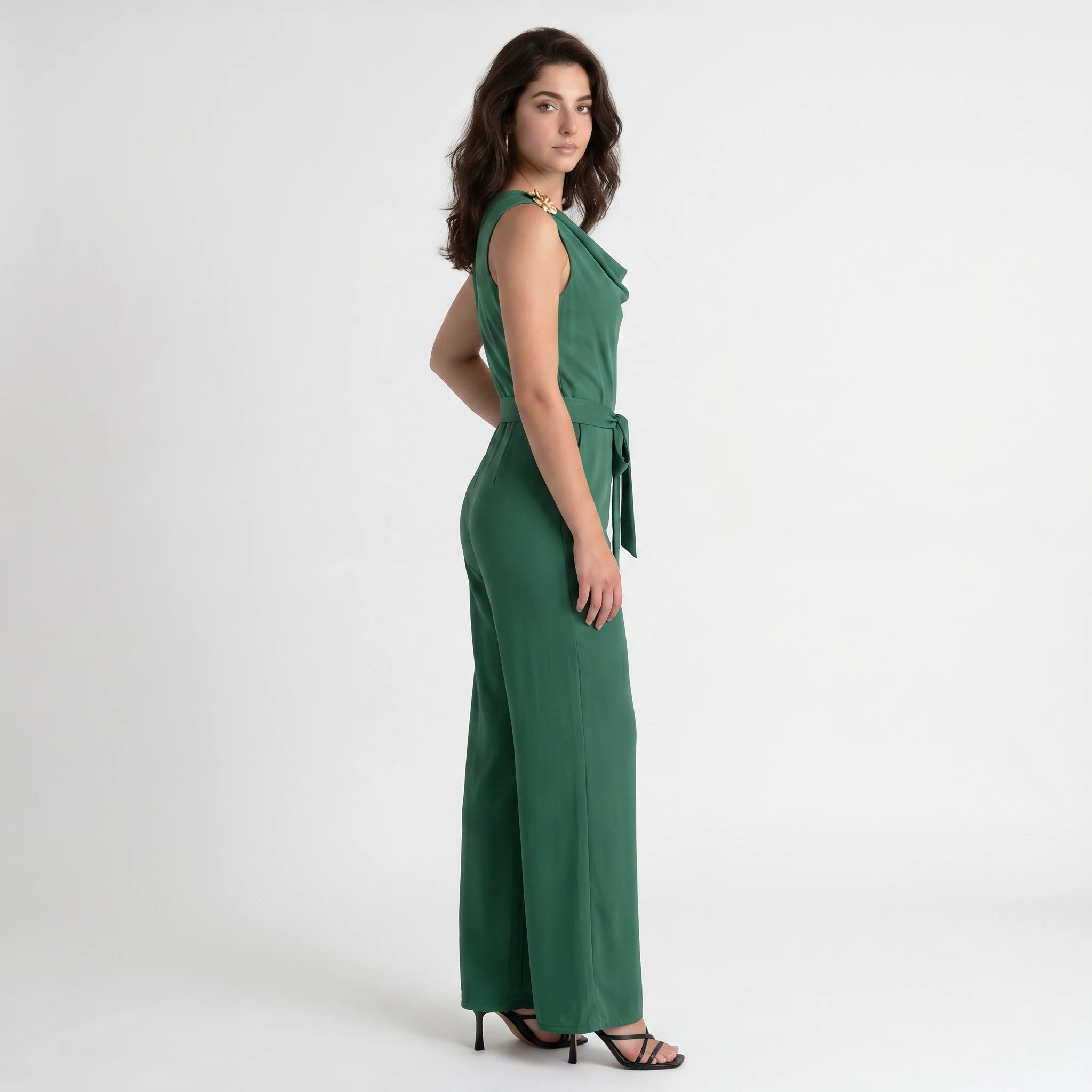 Draped Belted Wide Leg Jumpsuit WHD0605115-S-2603160