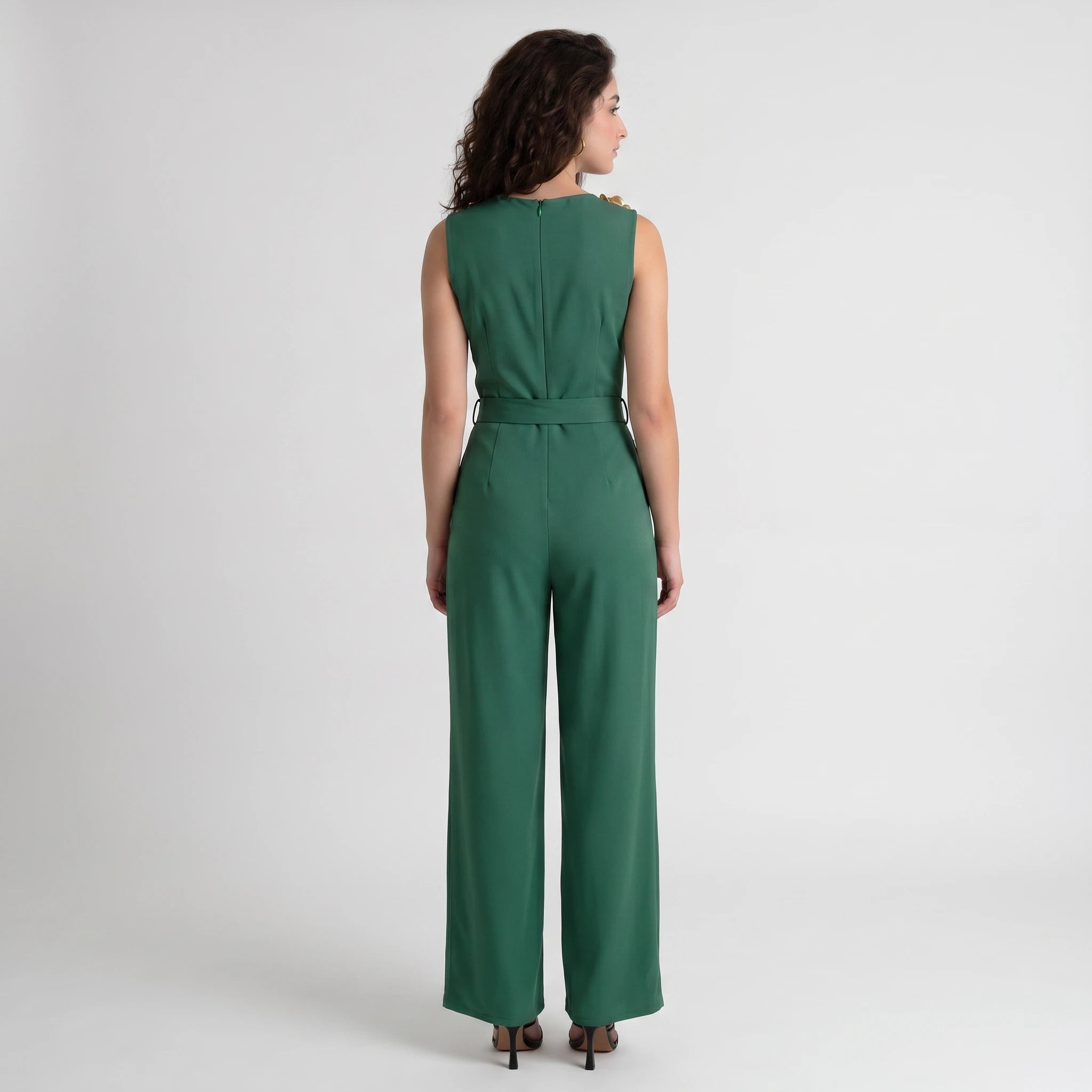 Draped Belted Wide Leg Jumpsuit WHD0605115-S-2603160