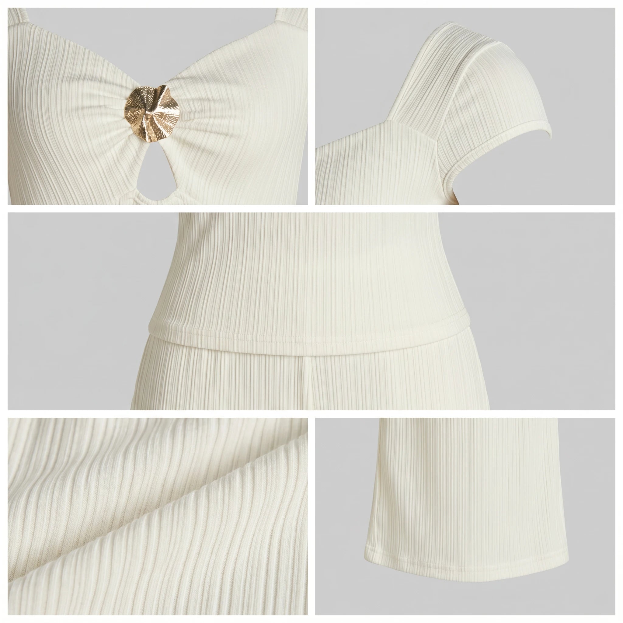 Ribbed Keyhole Wide Leg Jumpsuit WHD0605119-S-2603110