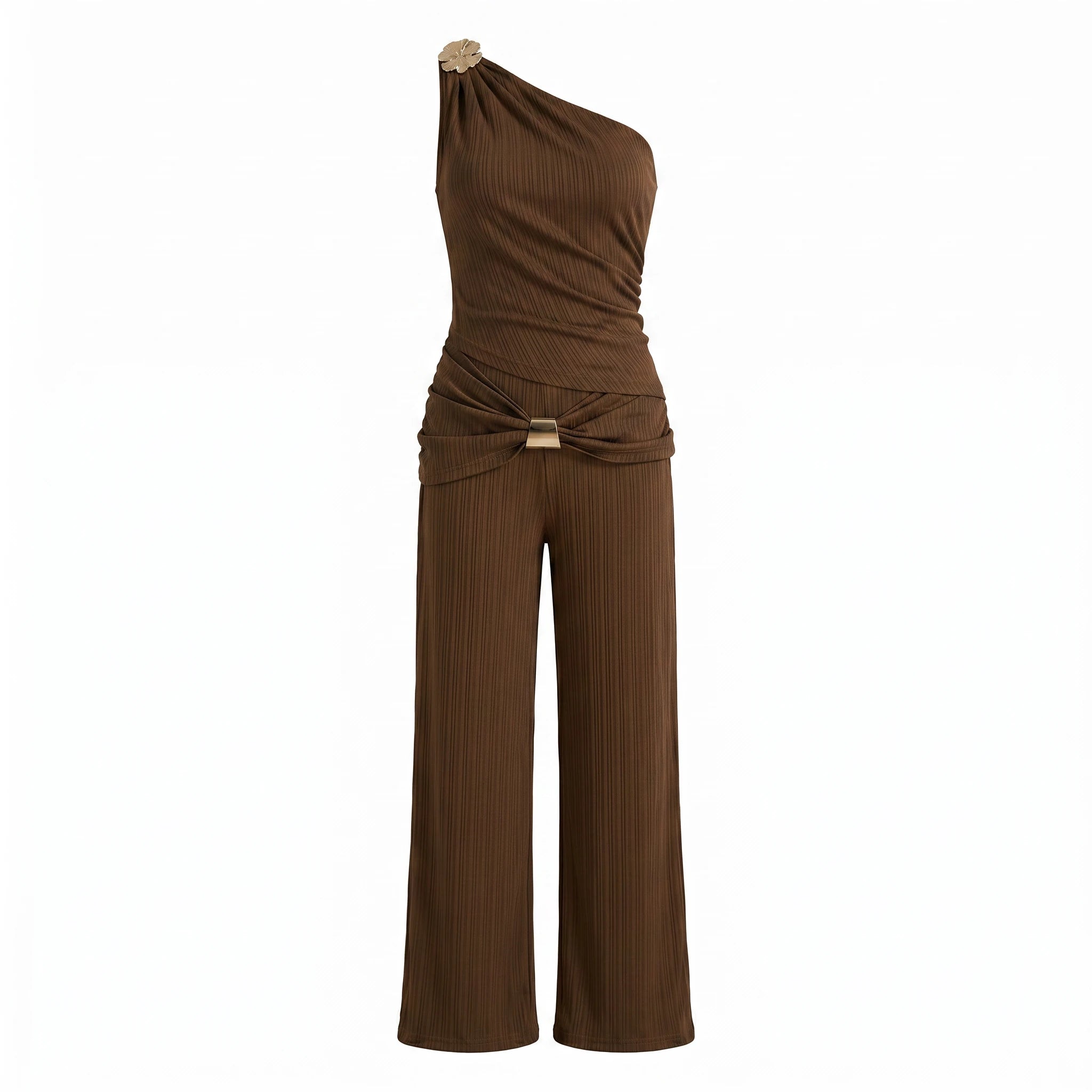One Shoulder Ribbed Jumpsuit WHD0605120-S-2603111