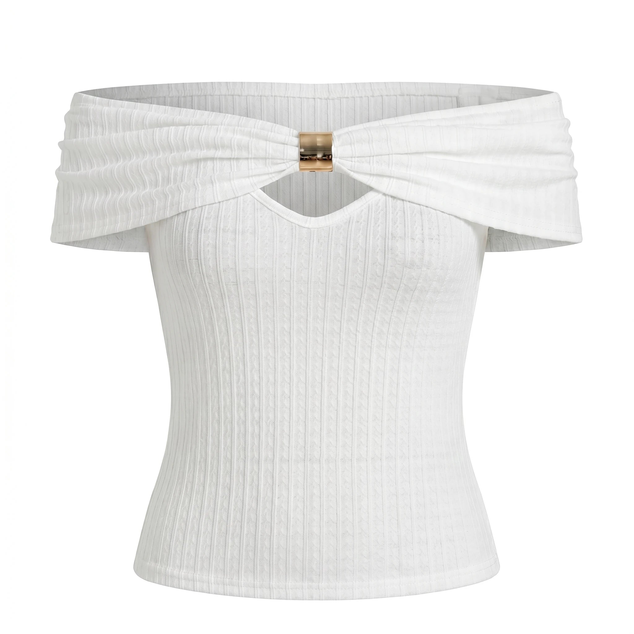 Off-Shoulder Keyhole Top WHD0605124-S-2603291