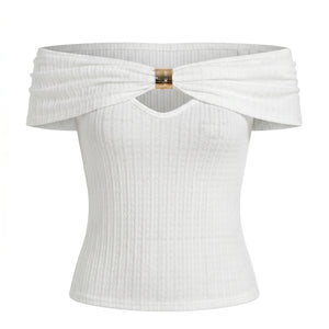 Off-Shoulder Keyhole Top WHD0605124-S-2603291