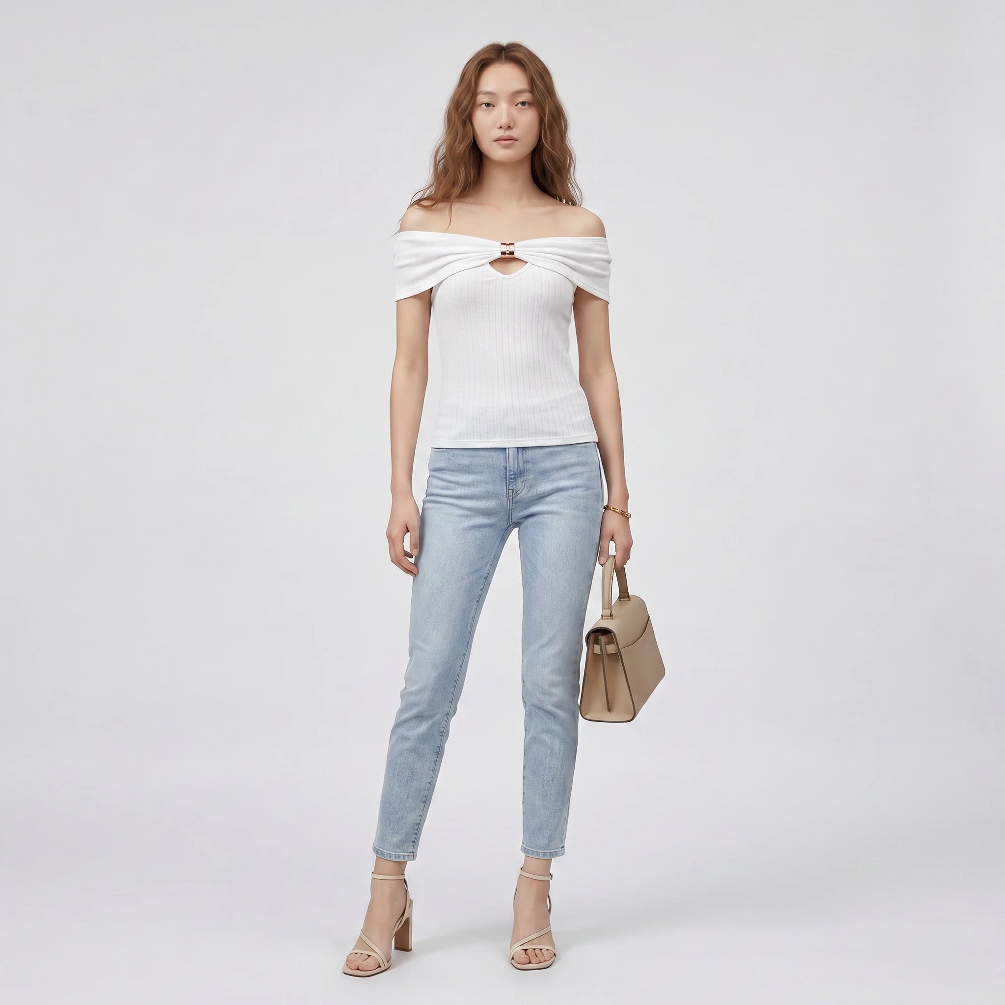 Off-Shoulder Keyhole Top WHD0605124-S-2603291