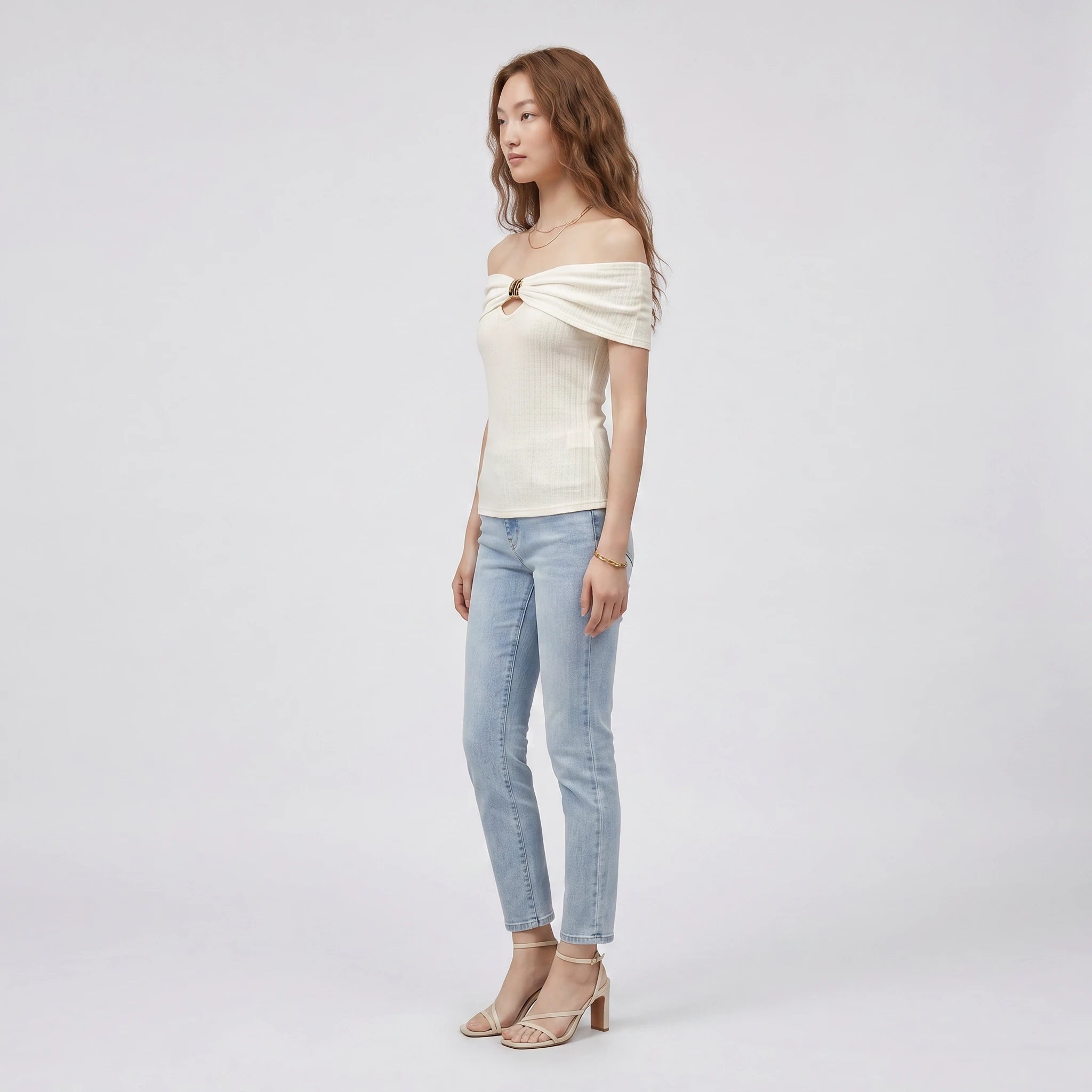 Off-Shoulder Keyhole Top WHD0605124-S-2603291