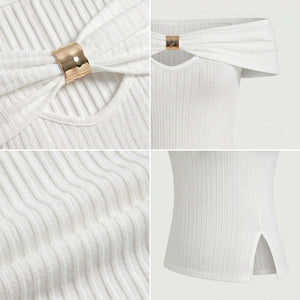 Off-Shoulder Keyhole Top WHD0605124-S-2603291