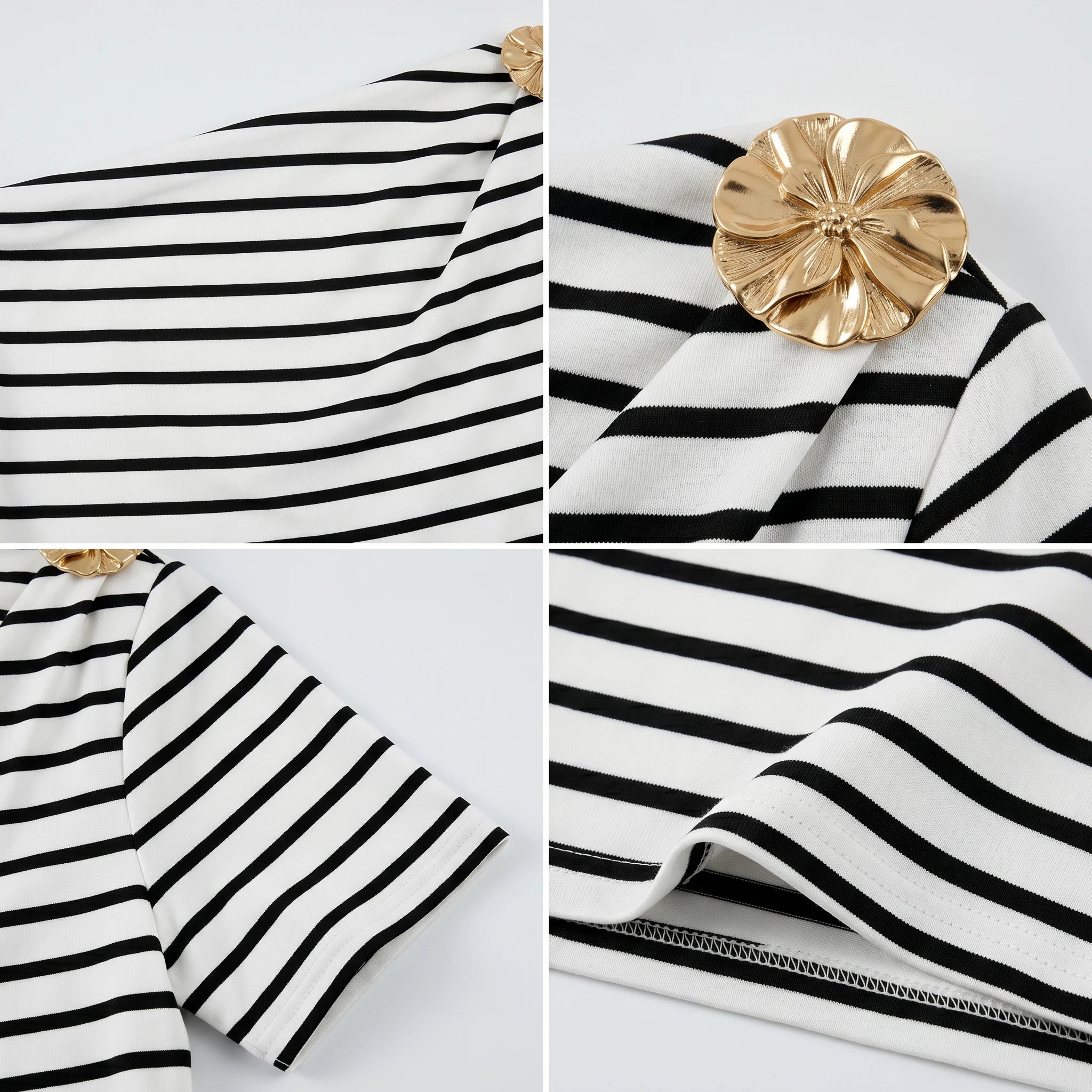Striped Hardware Shoulder Top WHD0605127-S-2601272