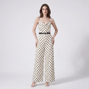 Polka Dot Belted Jumpsuit WHD0605128-S-250936