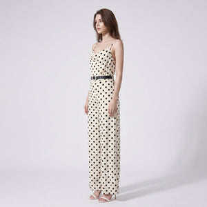 Polka Dot Belted Jumpsuit WHD0605128-S-250936