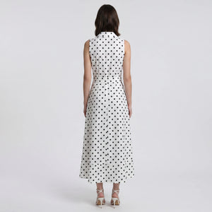 Polka Dot Tie-Waist Maxi Dress WHD0605129-S-250945