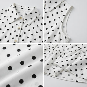 Polka Dot Tie-Waist Maxi Dress WHD0605129-S-250945