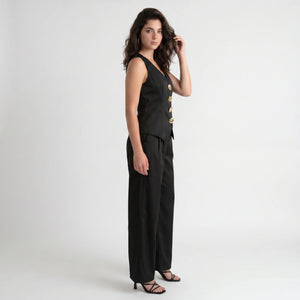 Button Detail Vest Pant Set WHD0605130-S-250832