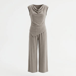 Cowl Neck Wide Leg Set WHD0605132-S-260313
