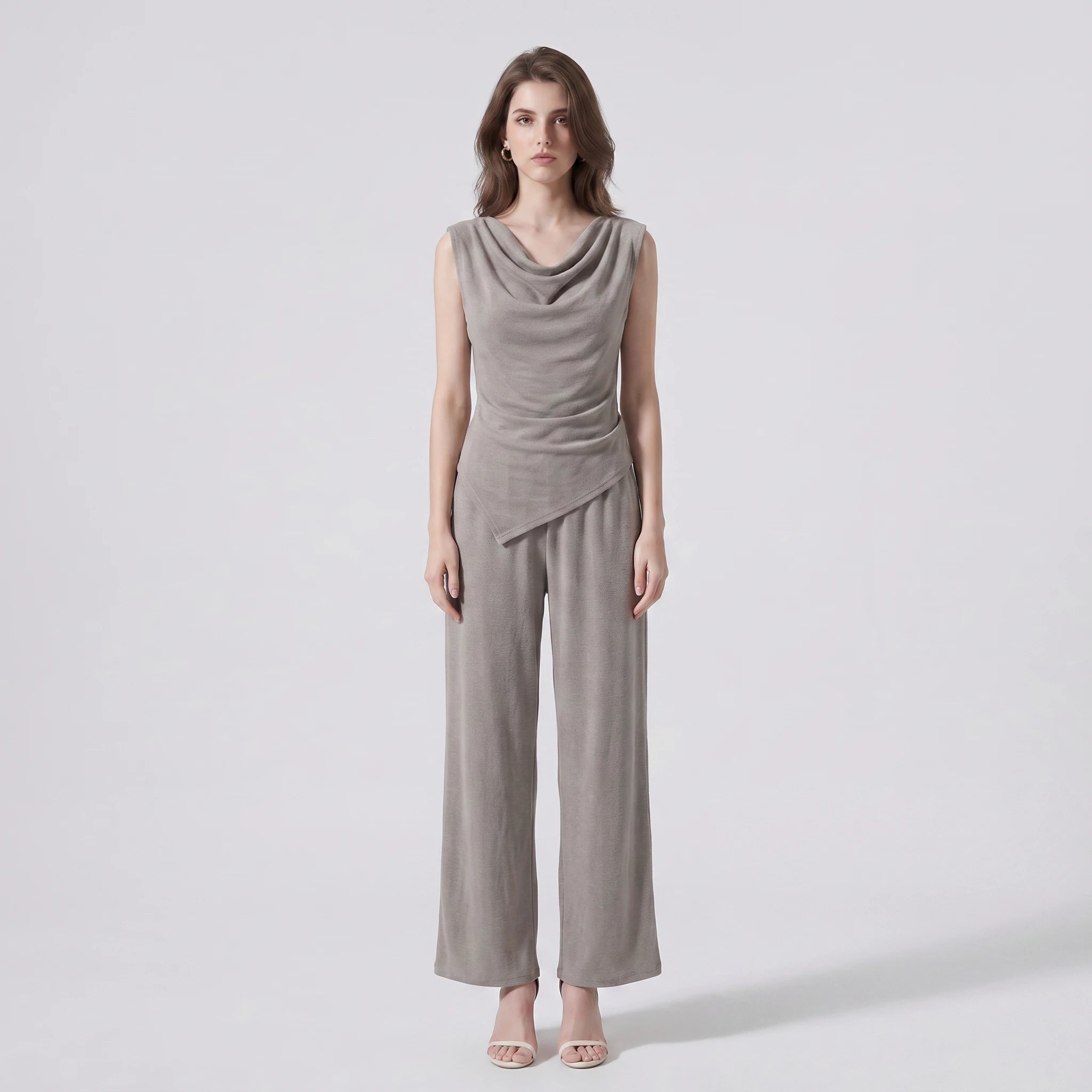 Cowl Neck Wide Leg Set WHD0605132-S-260313
