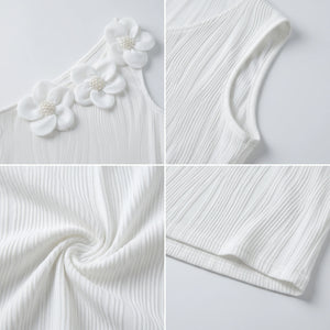 Floral One-Shoulder Ribbed Top WHD0605137-S-240937