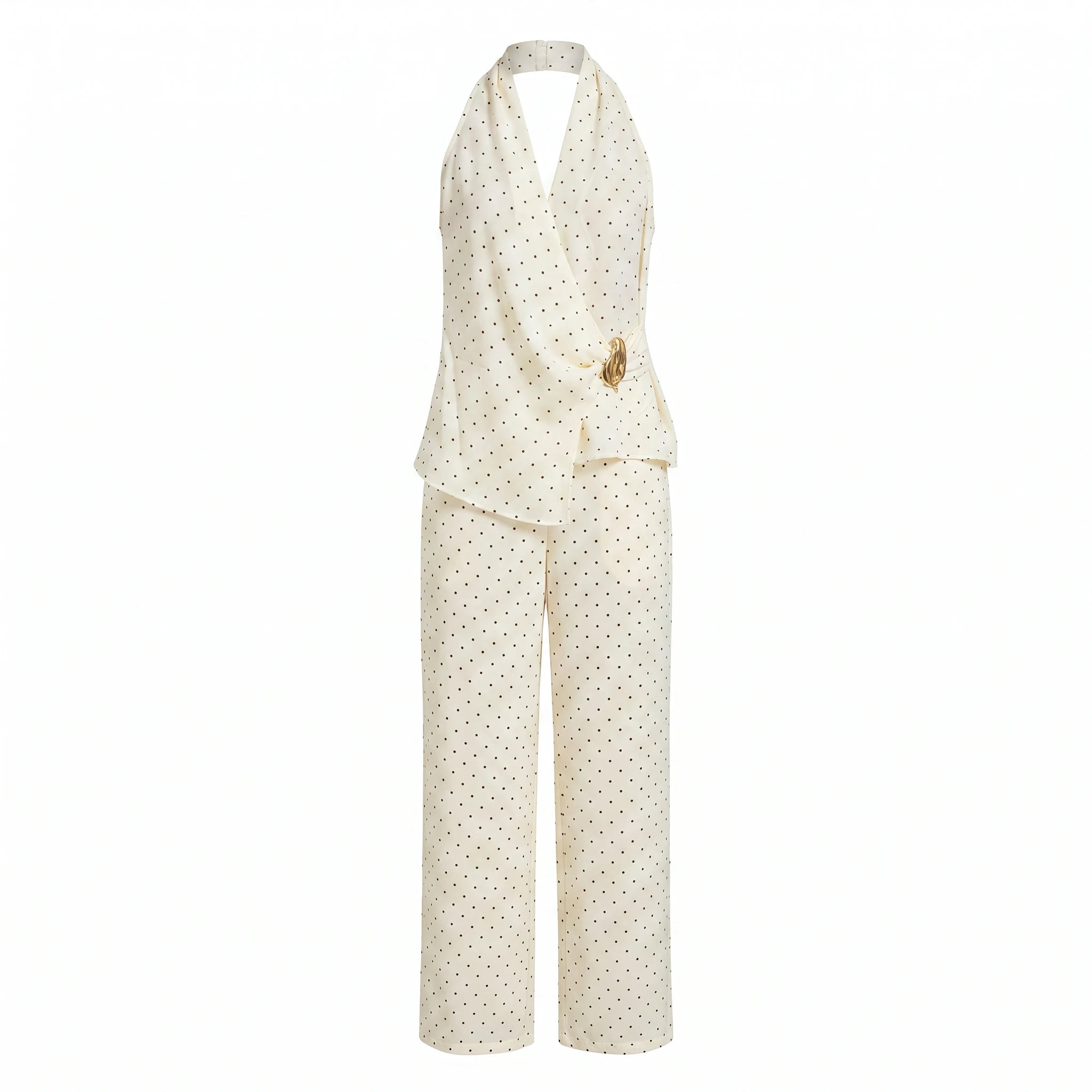 Polka Dot Halter Pant Set WHD0605139-S-2602135