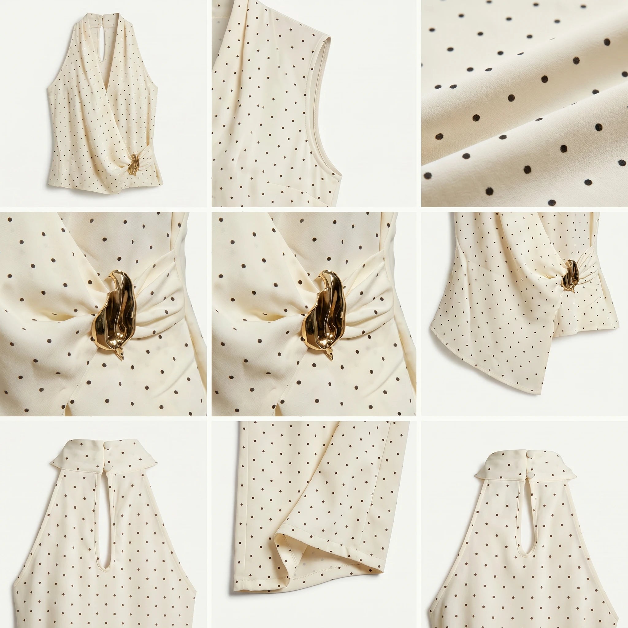 Polka Dot Halter Pant Set WHD0605139-S-2602135