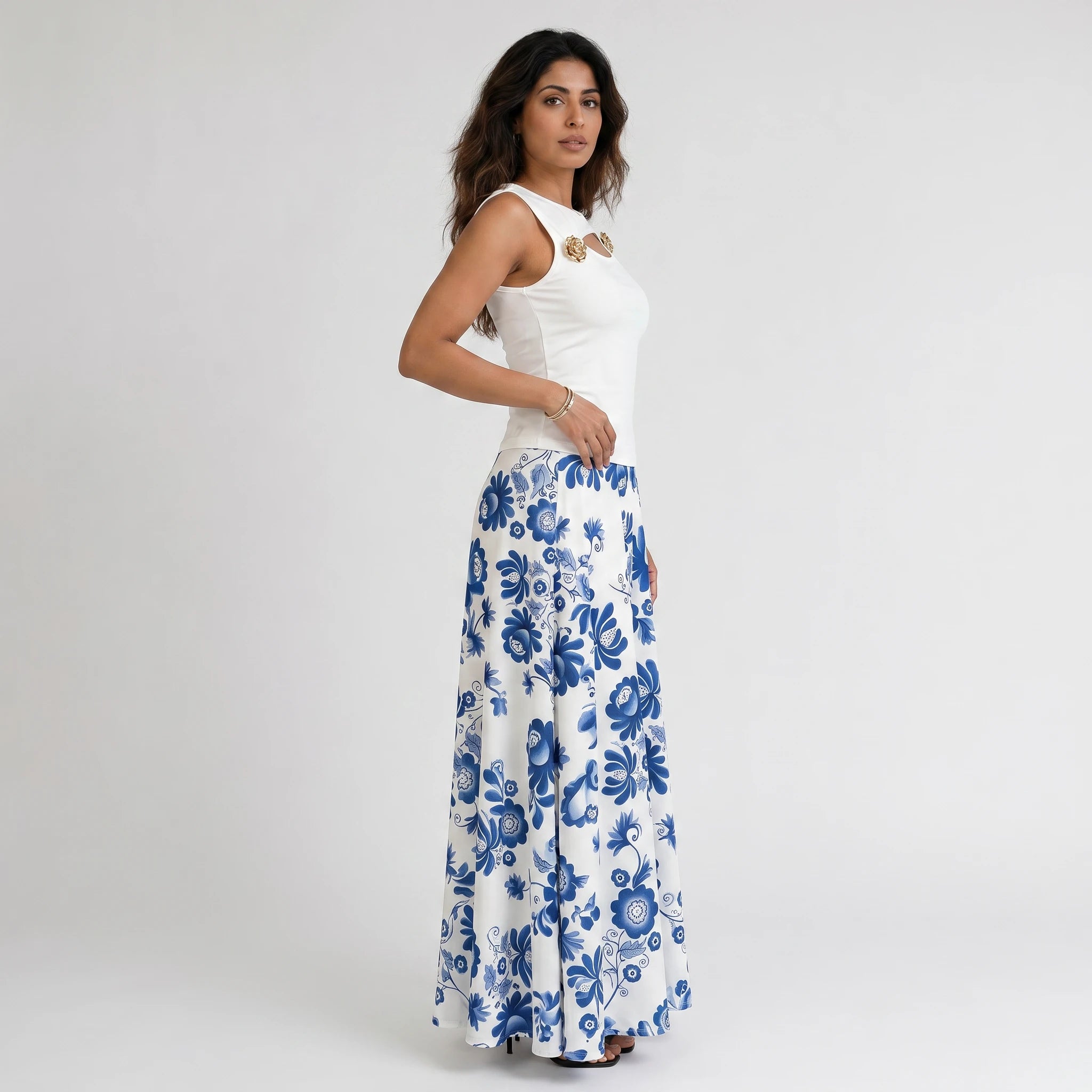 Cutout Floral Skirt Set WHD0605141-LF2552