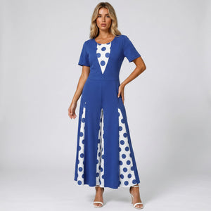 Polka Dot Wide Leg Jumpsuit WHD0605142-LF2547