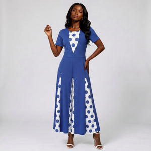 Polka Dot Wide Leg Jumpsuit WHD0605142-LF2547