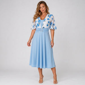 Floral Buckle Midi Dress WHD0605143-LF2546
