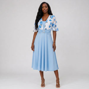 Floral Buckle Midi Dress WHD0605143-LF2546
