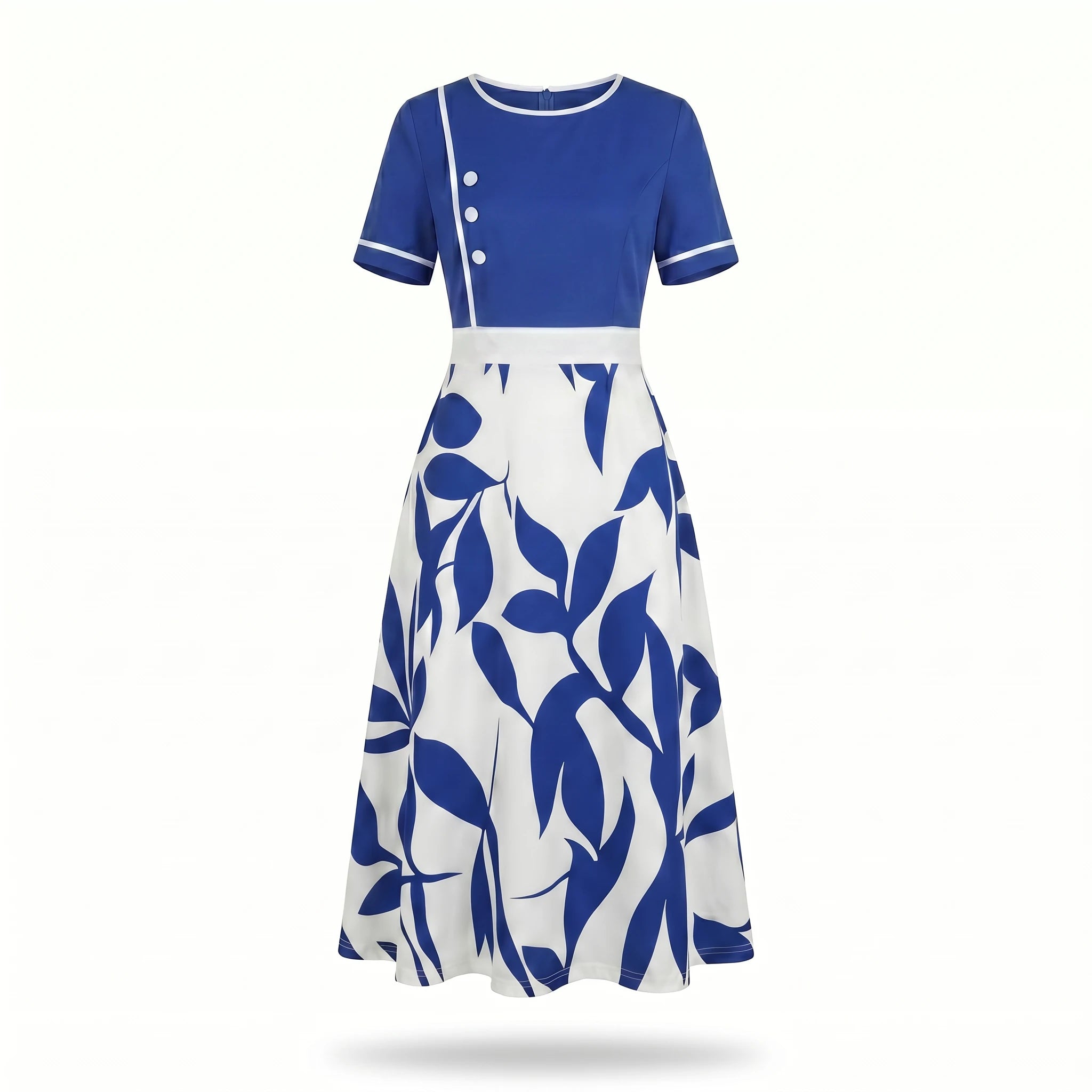 Botanical Contrast Midi Dress WHD0605144-LF2545