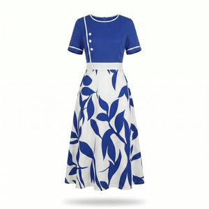 Botanical Contrast Midi Dress WHD0605144-LF2545