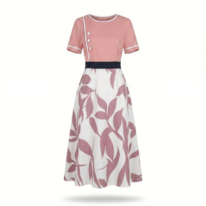 Botanical Contrast Midi Dress WHD0605144-LF2545