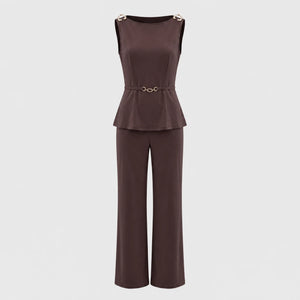 Ring Detail Wide Leg Set WHD0605146-LF2543